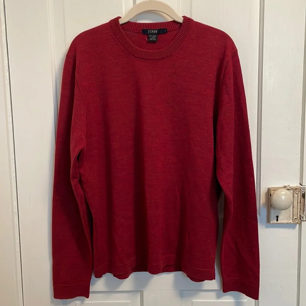 J. Crew Burgundy Crewneck Wool Sweater